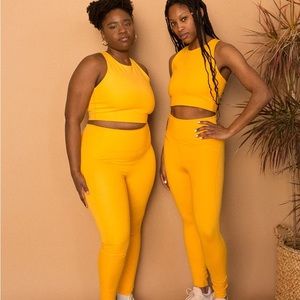 Girlfriend collective leggings in golden glow